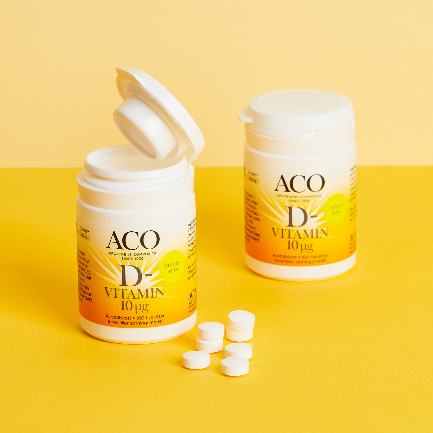 ACO Vitamin D 10µg Citrusmak 100 tabletter
