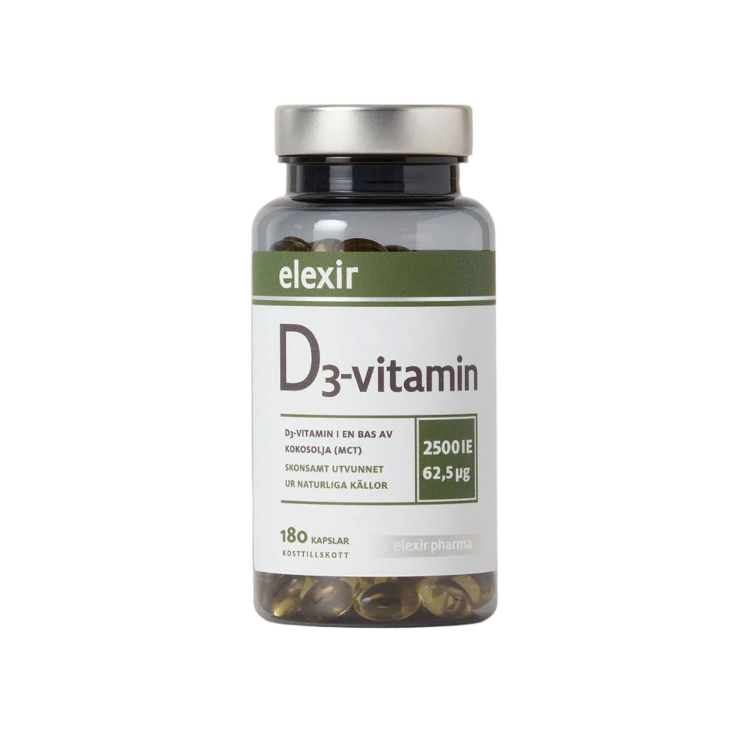 「Elexir Vitamin D3 2500 IE 」180 capsules
