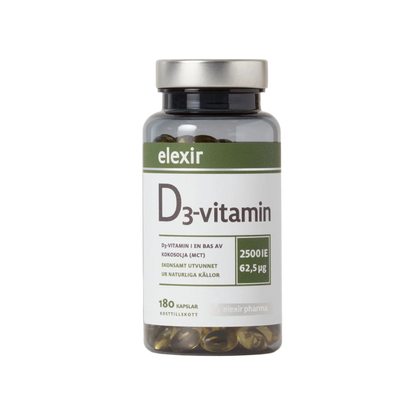 「Elexir Vitamin D3 2500 IE 」180 capsules