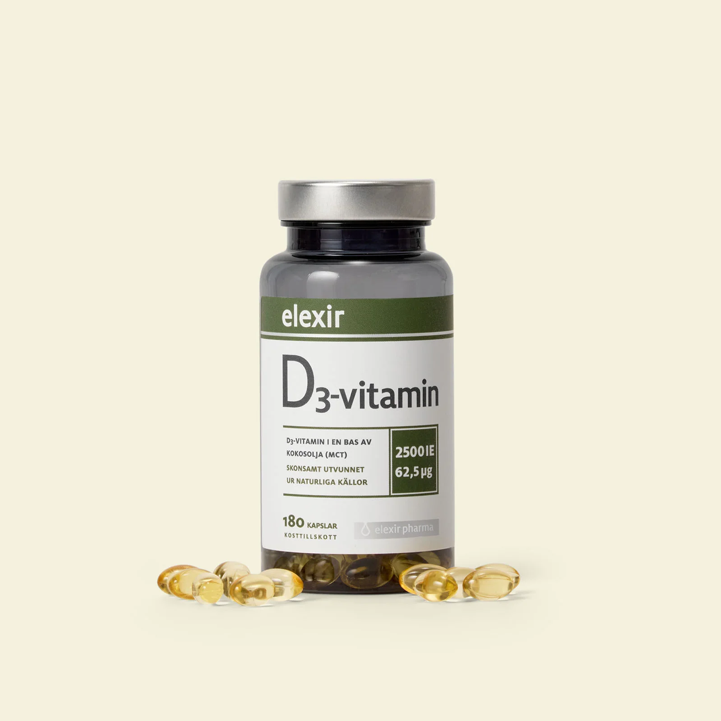 「Elexir Vitamin D3 2500 IE 」180 capsules