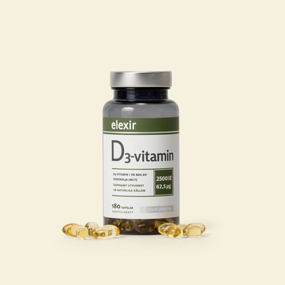 「Elexir Vitamin D3 2500 IE 」180 capsules