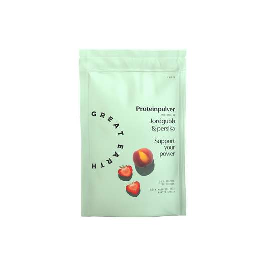 Great Earth Proteinpulver Jordgubb &amp; Persika 750g