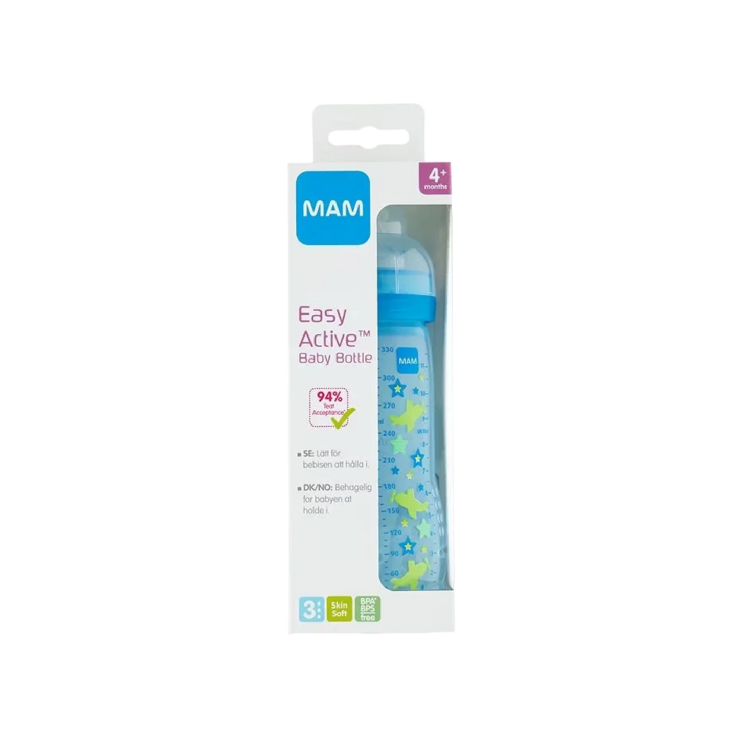「MAM Easy Active Baby Bottle 4M+」330ml