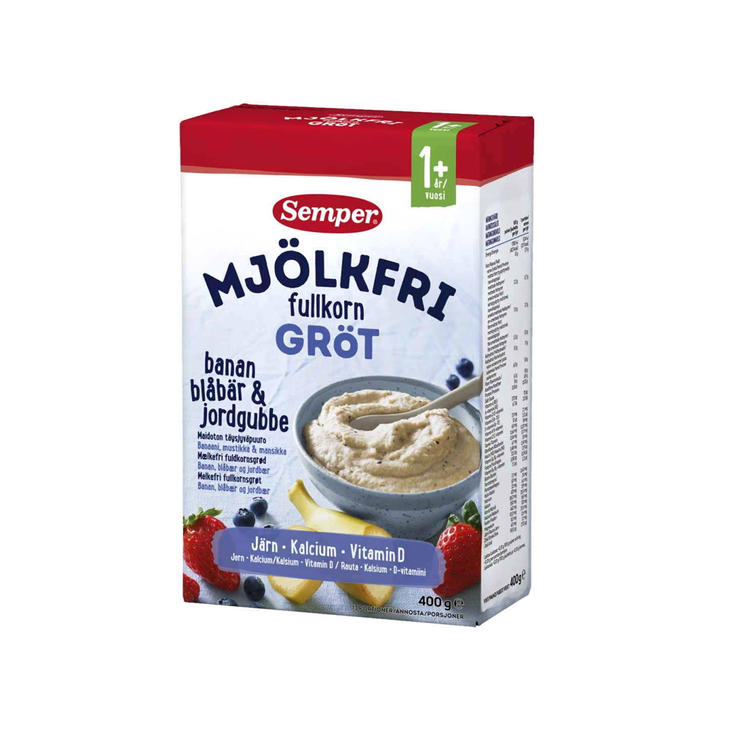 Semper mjölkfri fullkornsgröt med bär 400 g