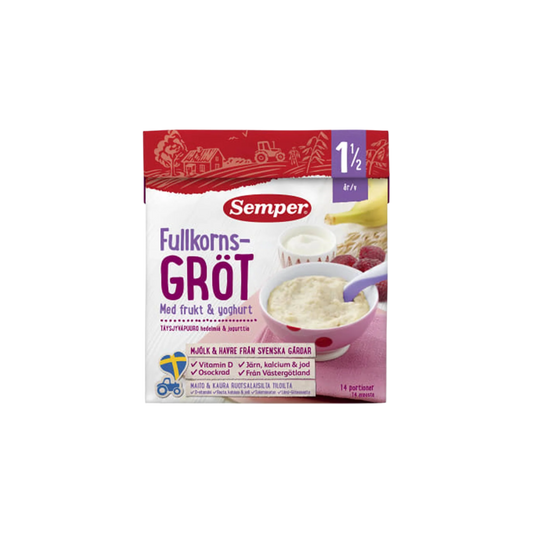 Semper fullkornsgröt med frukt och yoghurt 18M 470g